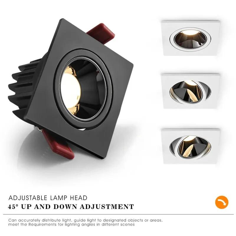 Recessed LED Ceiling Lamp 24W 10W Single/Double Head LED Spot lights CREE COB Anti-Glare Downlight For Home Office Store Indoor led downlight,recessed ceiling spotlight