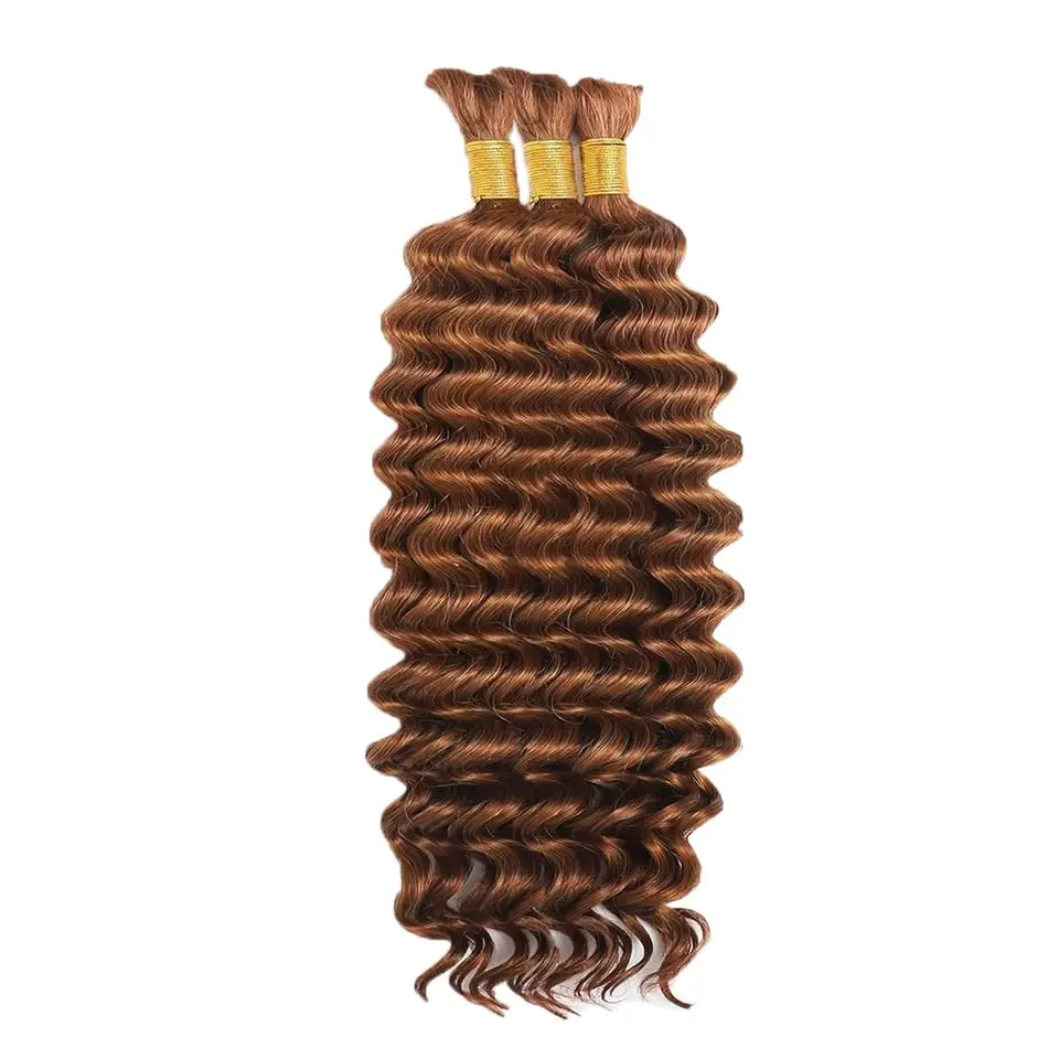Luxury Deep Wave Braiding Hair 24in, Color #30 Brown, 1 Bundles (150g), Heat Resistant Fiber, Creates Natural Looking Volume 2