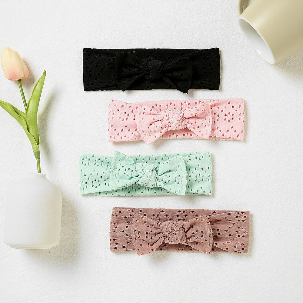 

10 Colors New Headband For Baby Girl Solid Dot Turban Soft Toddler Headwear Lovely Princess Bow Elastic Newborn Hair Accessories