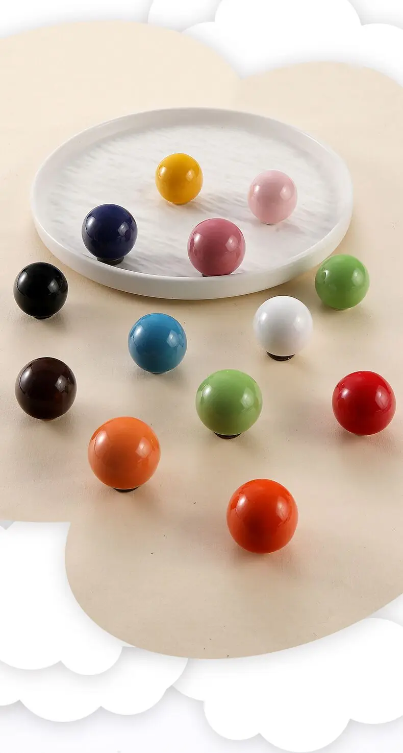 Description Picture 5 of itemHandles Drawer Cabinet Furniture Kitchen Handles for Cabinet Knob Door Drawer Knob Colour Ceramics Rotundity Single Hole