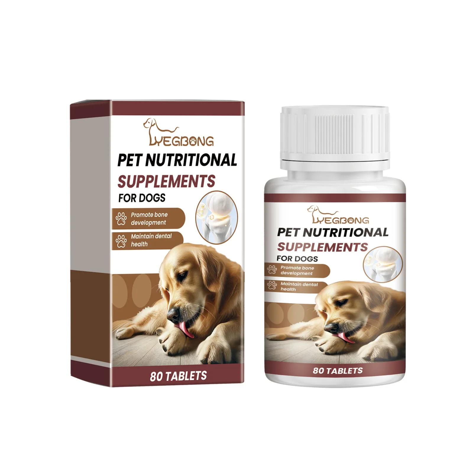 80 Count Calcium Tablets for Dogs Essential Vitamin Nutritional Supplement for Oral Health Dietary Wellness