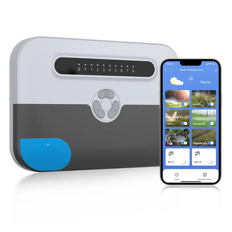 

Новый умный контроллер для орошения газона, контроллер орошения, 8 зон, наружная беспроводная система орошения, таймер воды