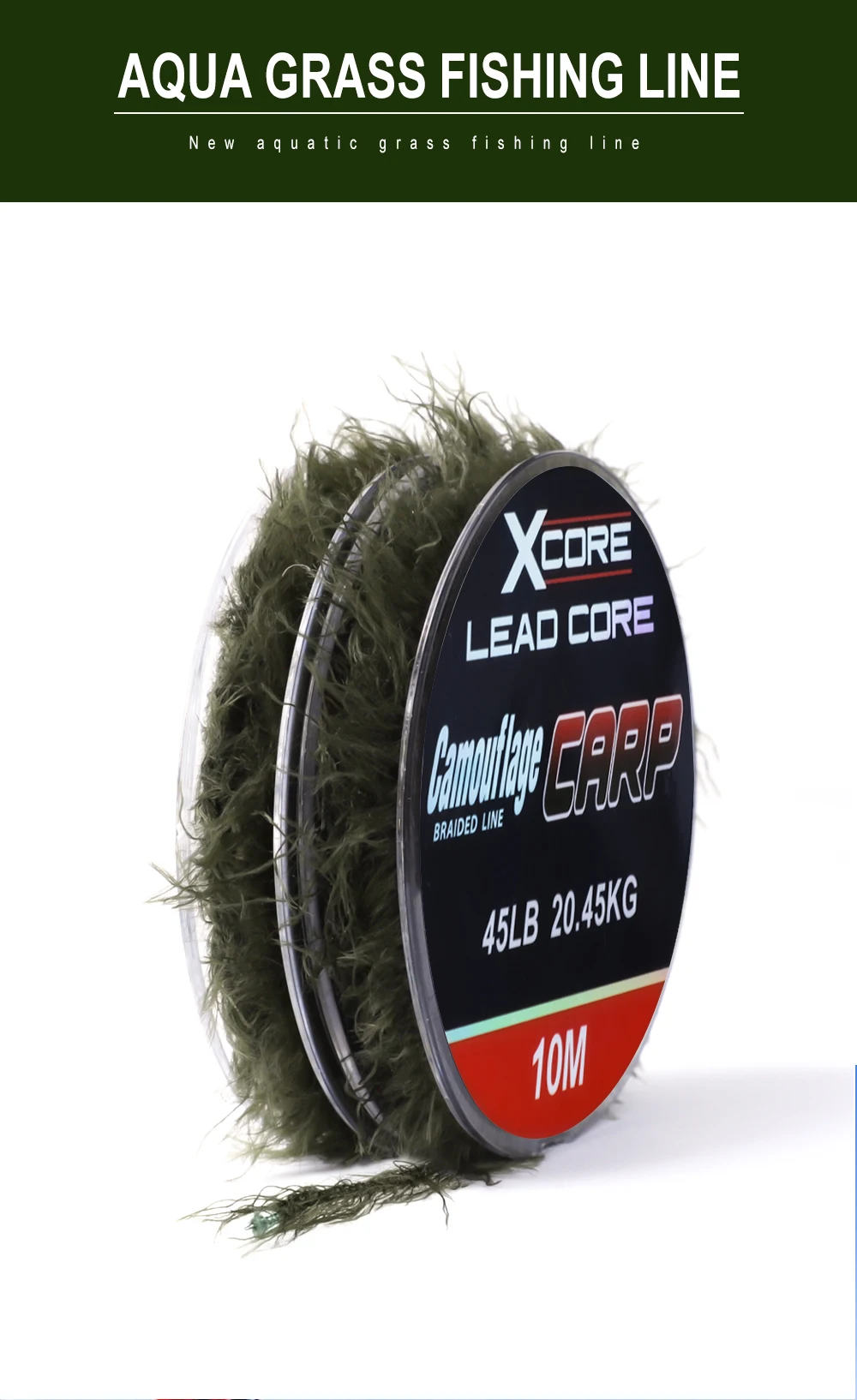 Ftk Karpfen Angeln Leadcore Linie 10m 45/55lb Leader Camo Unkraut Effekt für Karpfen Chod Haar Rigs Angel gerät Schnur Unkraut Schnur – Detail 2
