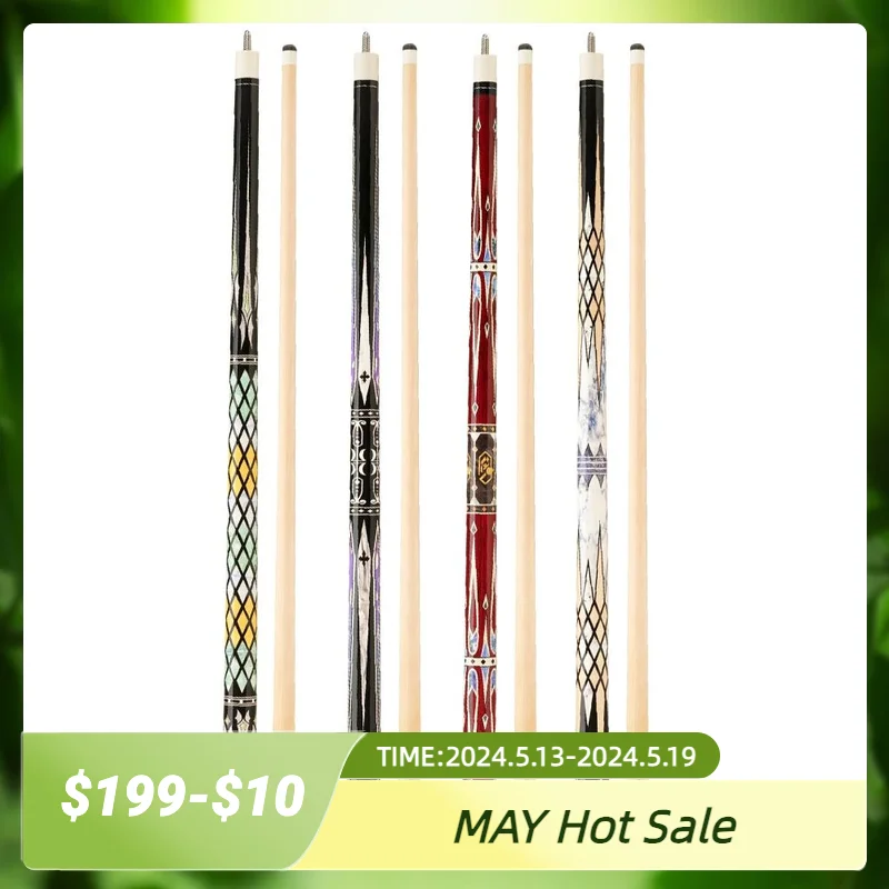 

Pool Cue Billiard Maple Shaft Stick With Case Smooth Wrap Billard 57-in Cues Pool Table Wonderful Decal Butt Professional Stick