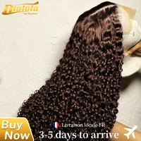 Perruques Lace Frontale 34 30 pouces en Cheveux Humains, Brun Chocolat, Ondulation Profonde, Colorées, 13x4 HD, Ondulation Water Wave Bouclée, Pré-épilées 1
