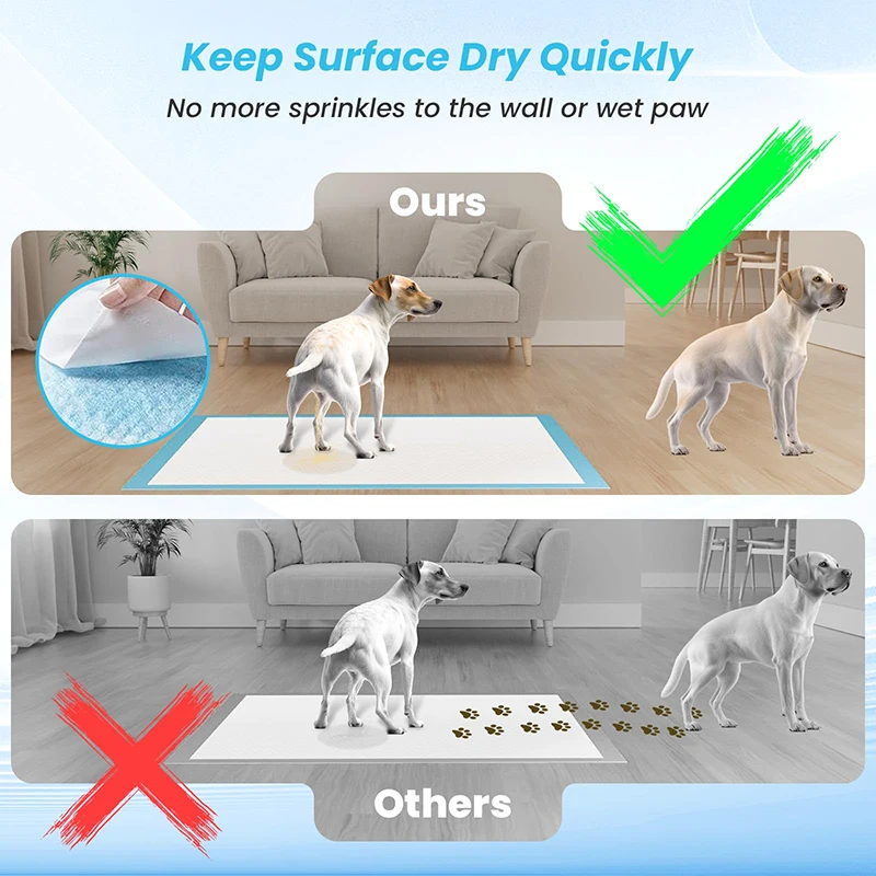 Pet Diapers Nappy 20/40/50/100PCS Mat Clean Cushion for Dogs &Cats Odor-Control Puppy Pee Mats Disposable Litter Toilet