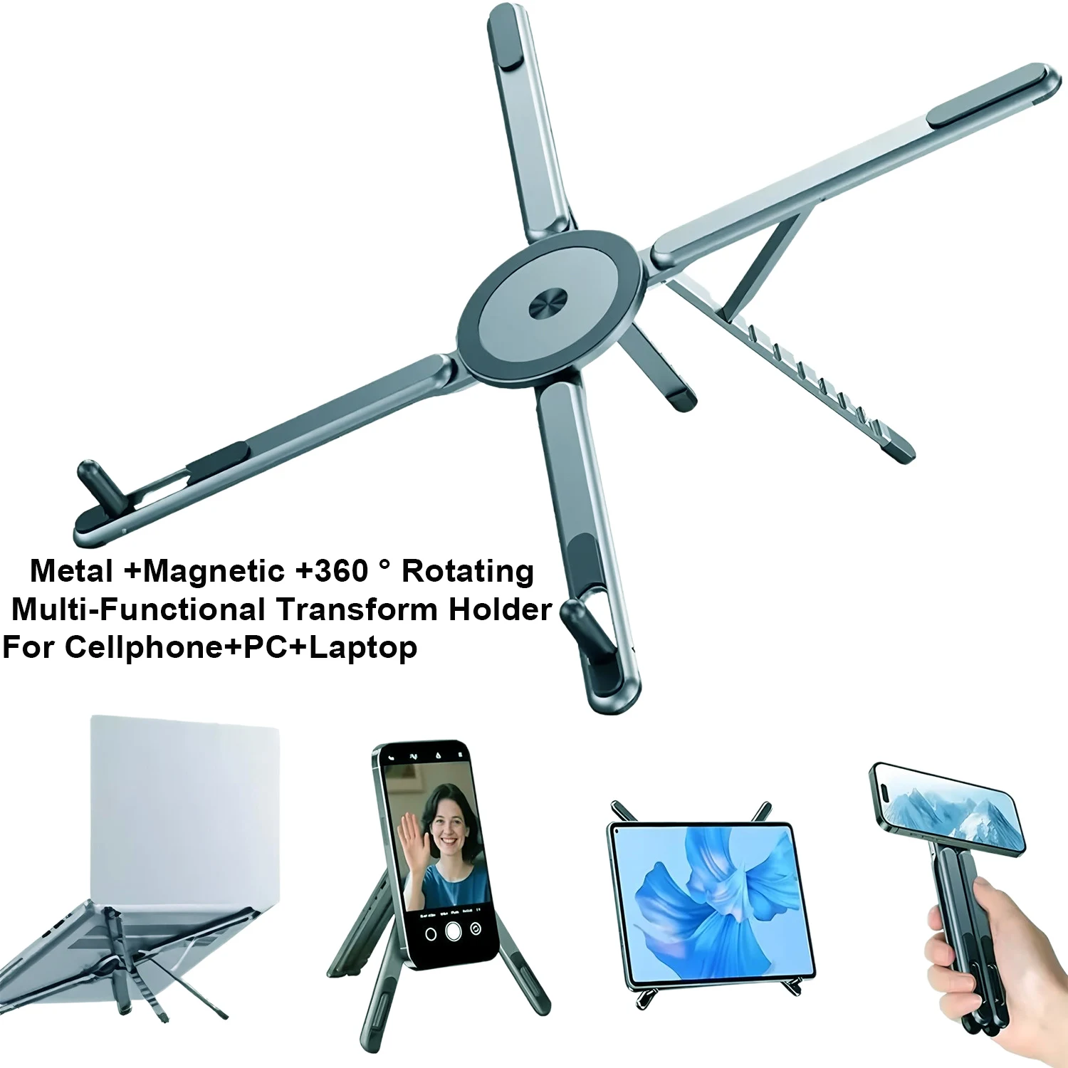 접이식 자석 노트북 스탠드 알루미늄 합금 휴대용 조절식 스탠드 방열 홀더 휴대폰 태블릿 노트북 지원