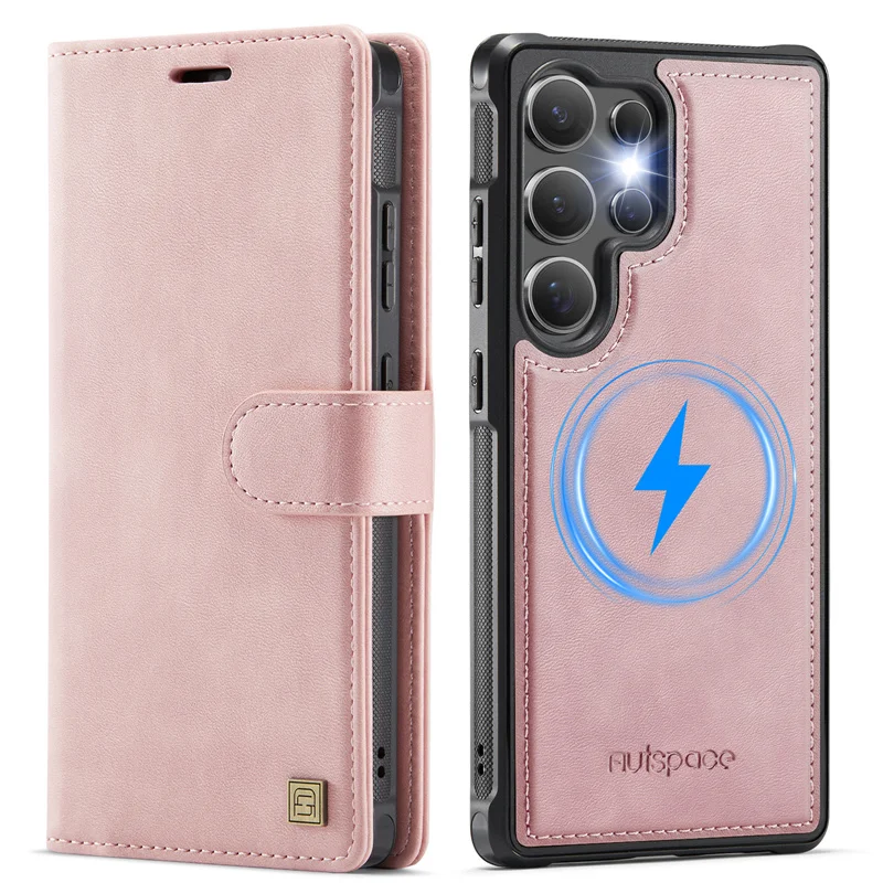 MagSafe Magnetic Flip Leather Phone Case with Wireless Charging and Wallet Card Feature