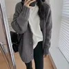 100% Pure Wool Knit Japanese Cardigan Women's 24 Autumn/Winter Korean Jacket Mid Length Coat Loose Large Cashmere Sweater Female 1