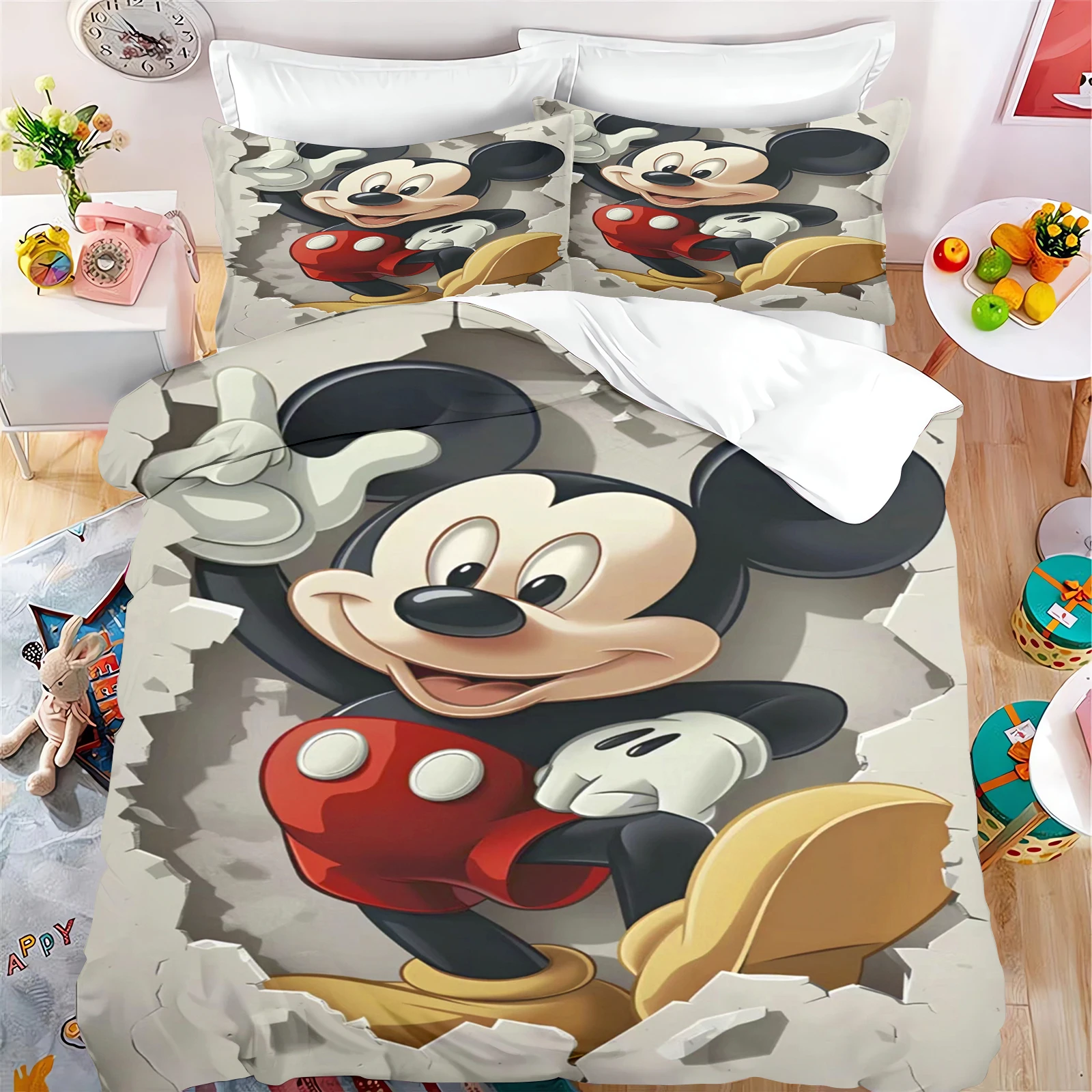 Mickey-Mouse-Duvet-Cover-Disney-100-Polyester-Bedding-Set-Children-S ...