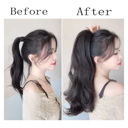 Black Brown Wig Female Ponytail Grab Clip Style Hip-Hops High Ponytail Natural Forcing Fake Ponytail Female Braid