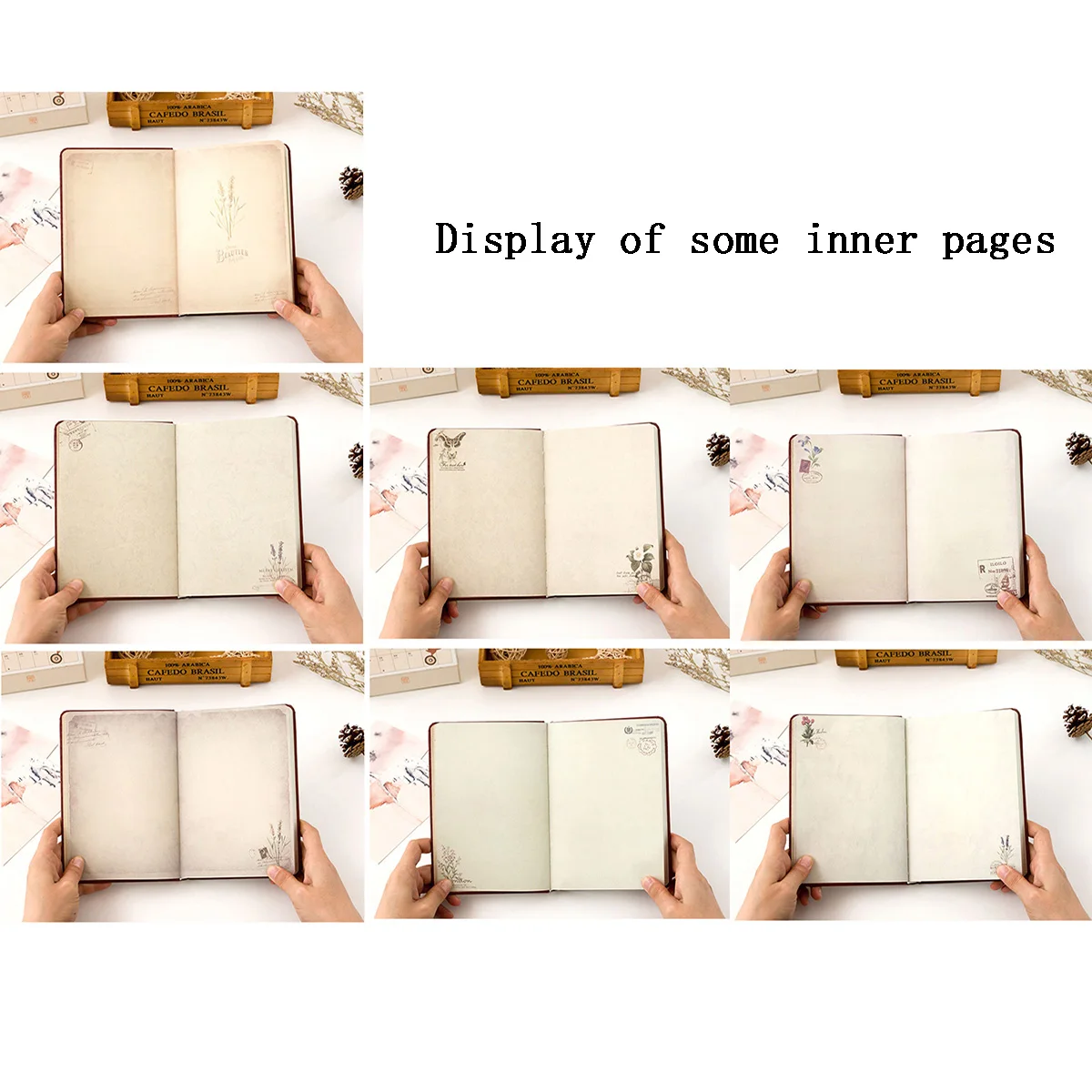 레트로 노트 컬러 페이지 꽃 테마 그림 유럽 스타일 하드 커버 스크랩북 개인 일기 학생 메모장