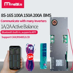 JK Inverter BMS 8S-16S Smart BMS 100A 150A 200A Li-ion LiFePo4 New Energy BMS 1A 2A Active Balance 9S 10S 11S 12S 13S 14S 15S