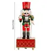 Christmas Ornaments Wooden Nutcracker Soldier Cartoon Character Music Box Home Tabletop Decoration Holiday Gifts 6