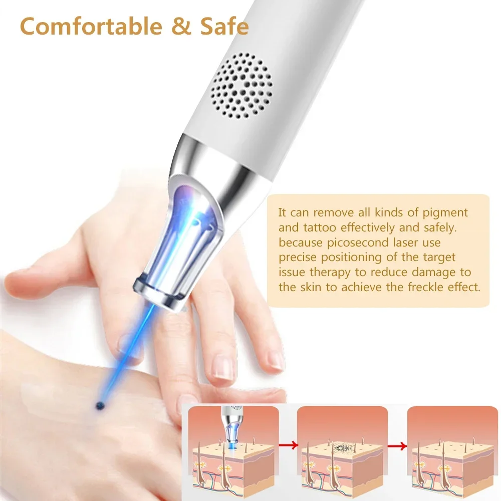 9 Level Laser Pen Tattoo Remove Mole Freckle Scar Removal Blue Light Therapy Dark Spot Pigment Removal Beauty Skin Instrument