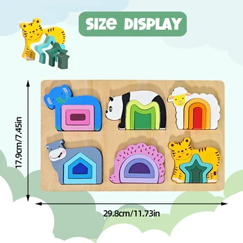 3D Wooden Jigsaw Educational Toys Montessori Toys for Kids Games Animal Shape Puzzle Toys Children Christmas Holiday Gifts 6