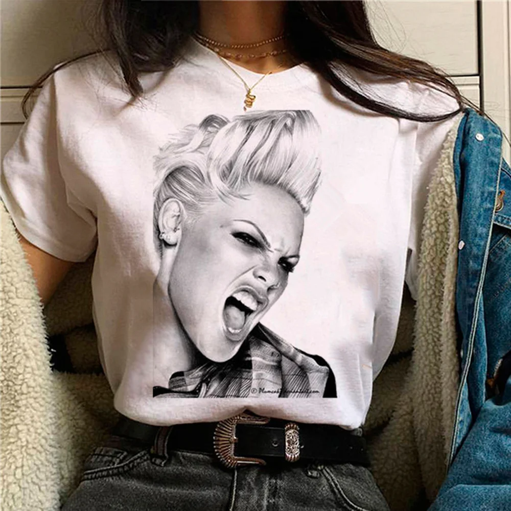 Roze P Nk T-Shirts Vrouwen Zomer Grappig Tshirt Meisje Anime Comic 2000S Kleding