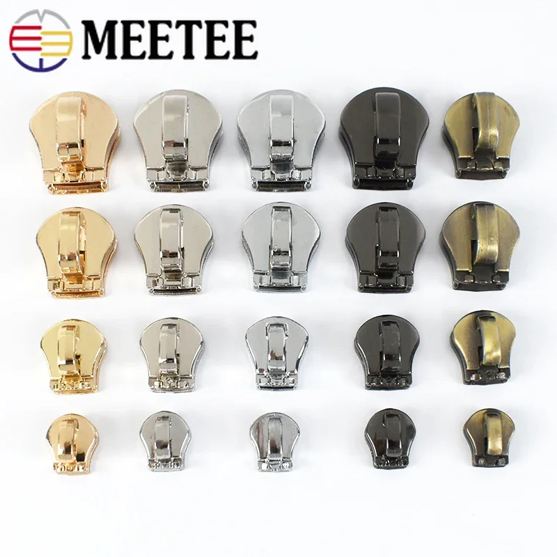 Zipper Repair Kit Meetee 10/20Pcs 3# 5# 8# 10# Zipper Sliders for Metal Zippers Head Pull Zip Lock Bag Luggage Garment DIY