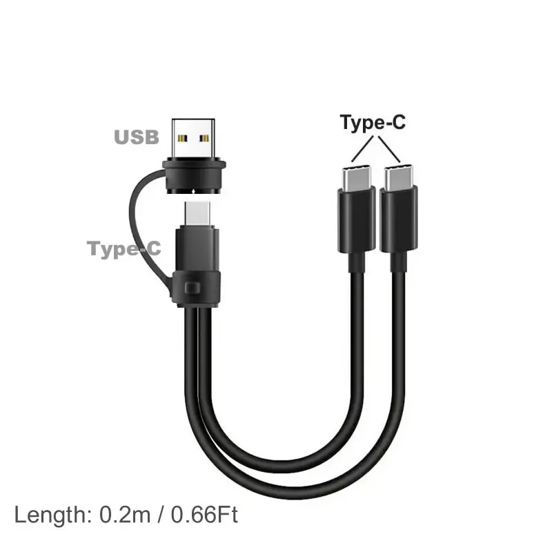 Dual USB-C Charging Splitter Cable - 2-in-1 USB A/C to USB-C Charge Cord