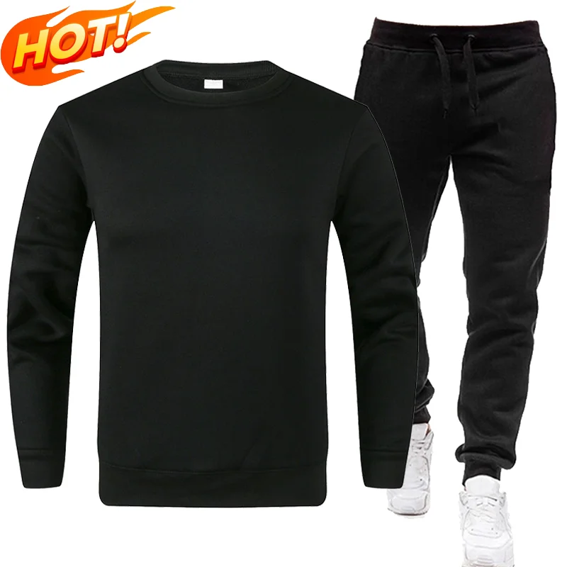Autumn Winter Men's Fashion Personality Tracksuit Casual Sweater and Trousers Two Piece Sets Streetwear Outdoor Sport Suits