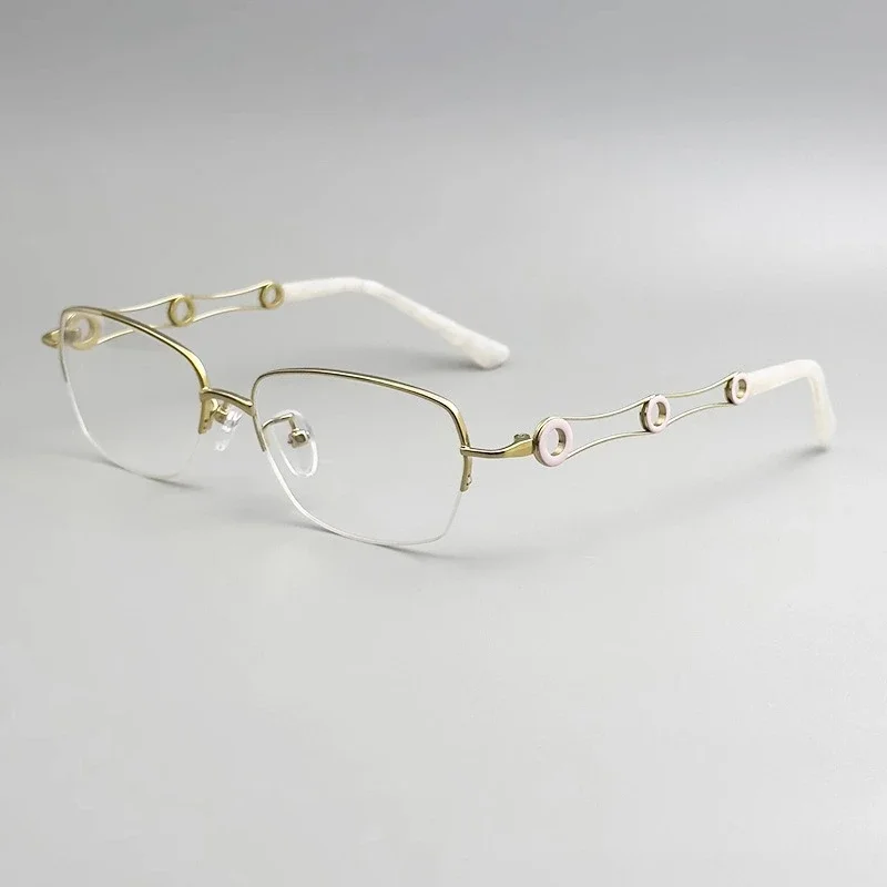 

Japanese Wire Titanium Optical Frames for Ladies Square Near-Vision Reading Fashion Personality Prescription Eyeglasses XL2192