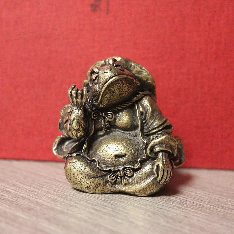 

Master статуя жабы Zen орнамент чайный Питомец китайская Классическая настольная игрушка украшение поделки винтажные латунные фигурки животных Миниатюрные