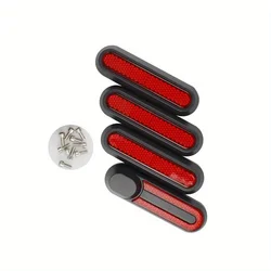Reflective Strip Skateboard Wheel Hub Cover with Rear Wheel Protection and Decorative Shell, Includes Screws (Red)