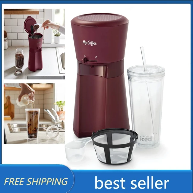 Mr. Coffee Iced Coffee Maker with Reusable Tumbler and Coffee Filter 