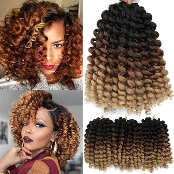 Jamaican Bounce Wand Curl Braid Crochet Hair Extensions Ringlet Wand Curl Crochet Hair Curly Pre Looped Synthetic Crochet Hair 1