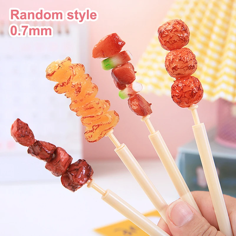 0.7MM 크리에이티브 시뮬레이션 고기 꼬치 케밥 모양 볼펜 서명 펜, 사무실 학교 이상한 현실적인 쓰기 도구