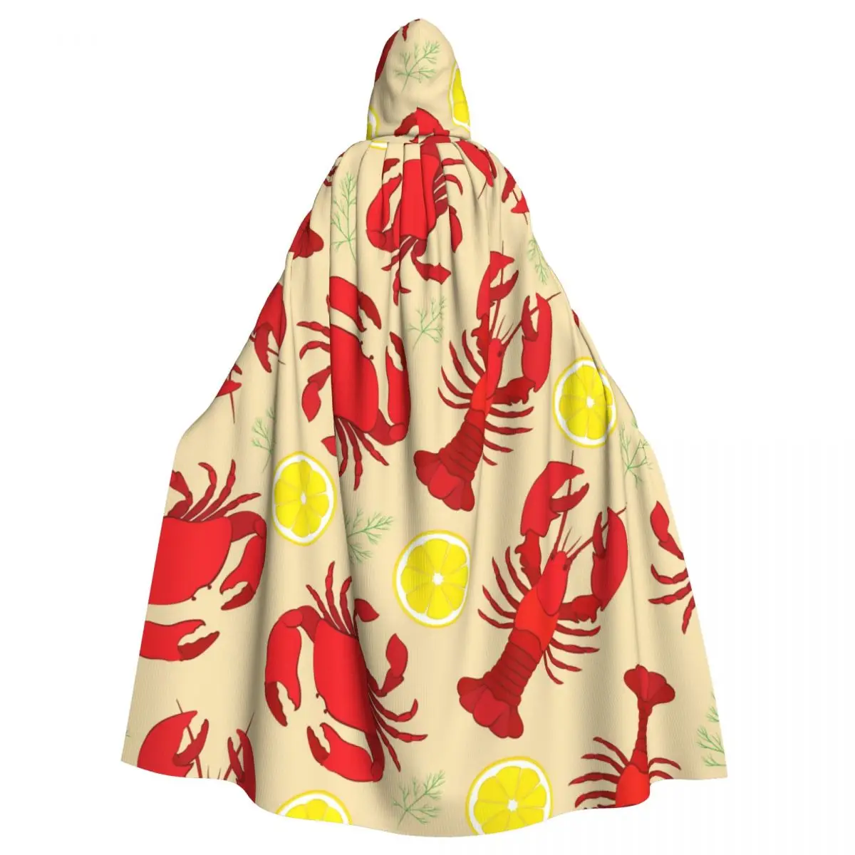 

Long Cape Cloak Lobster And Crab With Lemon And Dill Hooded Cloak Coat Autumn Hoodies