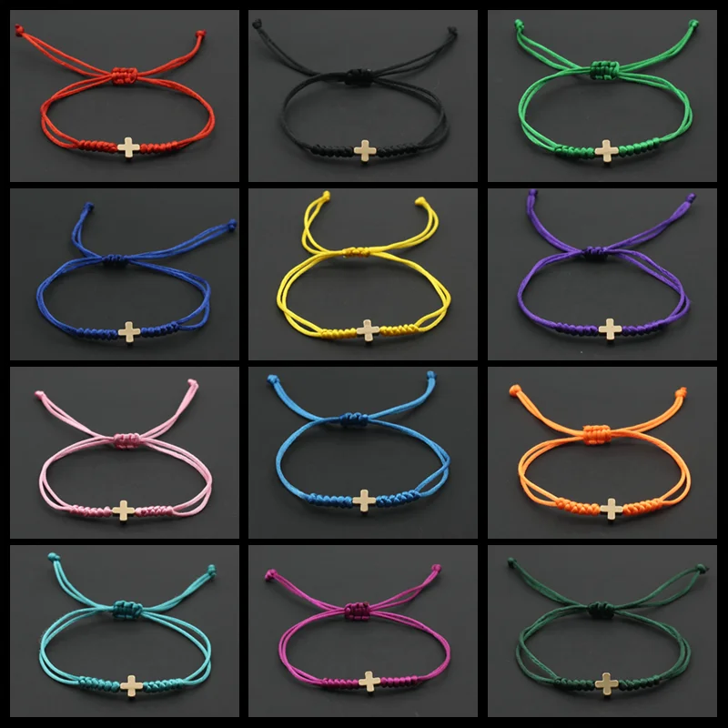 Men Bracelet Lucky Christian Cross Braided Adjustable Rope Chain Bracelets & Bangles Men Women Couple Friendship Jewelry bracelet jewelry,leather bracelets,shell charm bracelets