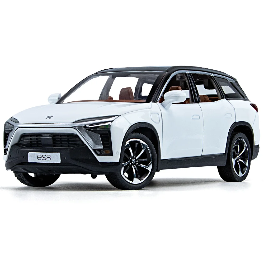 1:24 Scale China Nio Es8 Pure Electricity Suv Metal Model With Light Sound New Energy Vehicle Diecast Car Pull Back Alloy Toy