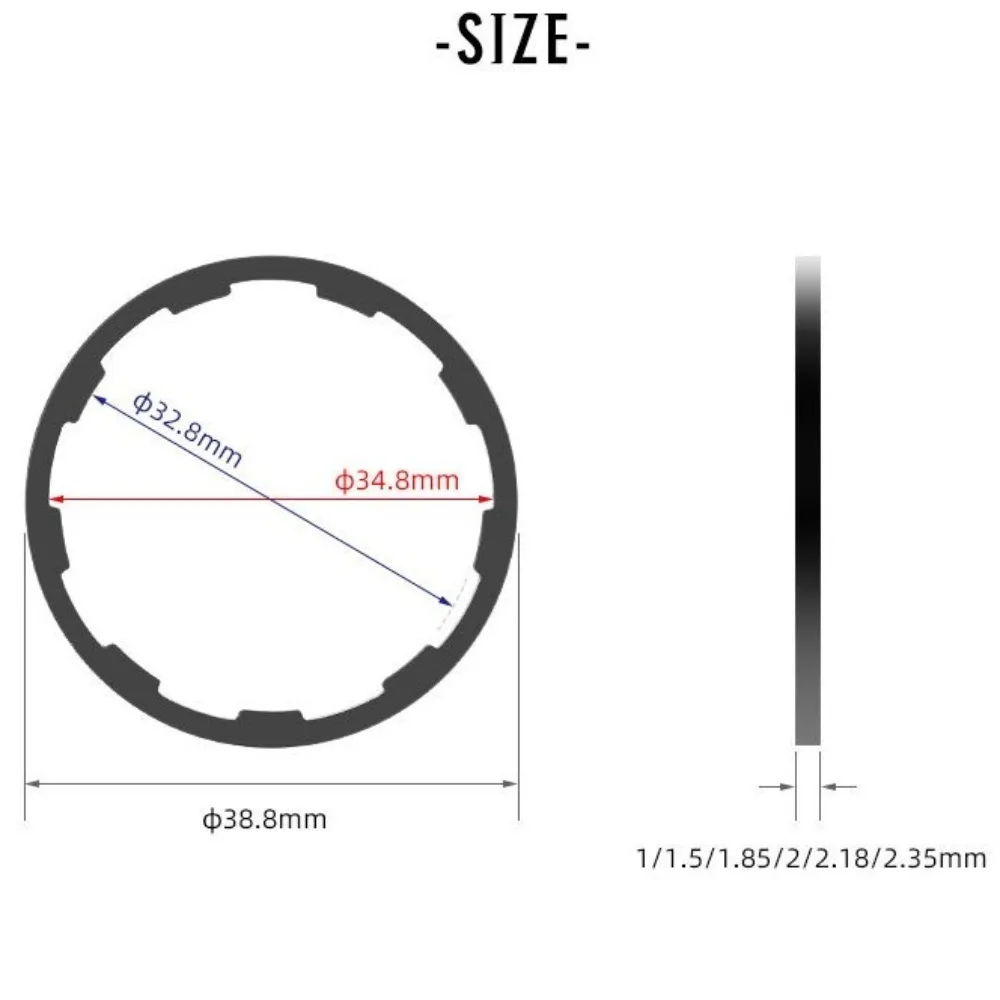 자전거 허브 와셔 1/1.5/1.85/2/2.18/2.35mm 알루미늄 합금 자전거 플라이휠 허브 스페이서 로드 바이크 MTB 바텀 브래킷 스페이서