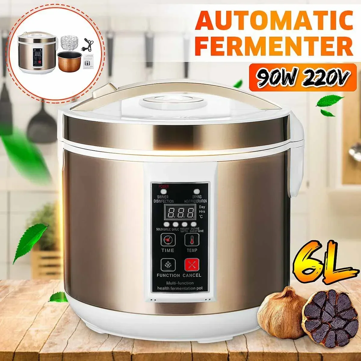 220V 6L Automatic Black Garlic Fermenter Yogurt Maker Intelligent Control DIY Cooker Garlic Ferment Smart Fermentation Machine 2
