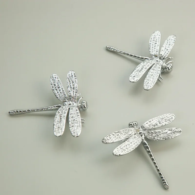 Nordic Gold Dragonfly Single Hole Brass Furniture Handle Kitchen Drawer Handles Hardware Dresser Cabinet Pulls furniture handles kitchen door handles
