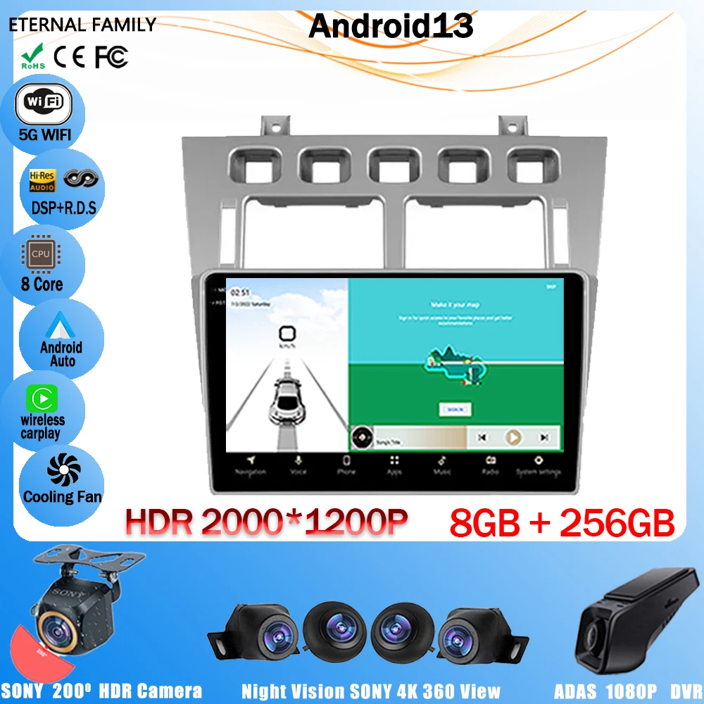 

Car Radio For Chery Fora A5 A21 2006 - 2010 Cowin 3 A21 2010 - 2011 For Vortex Estina 2008 - 2012 Android 13 Player GPS 4G WIFI