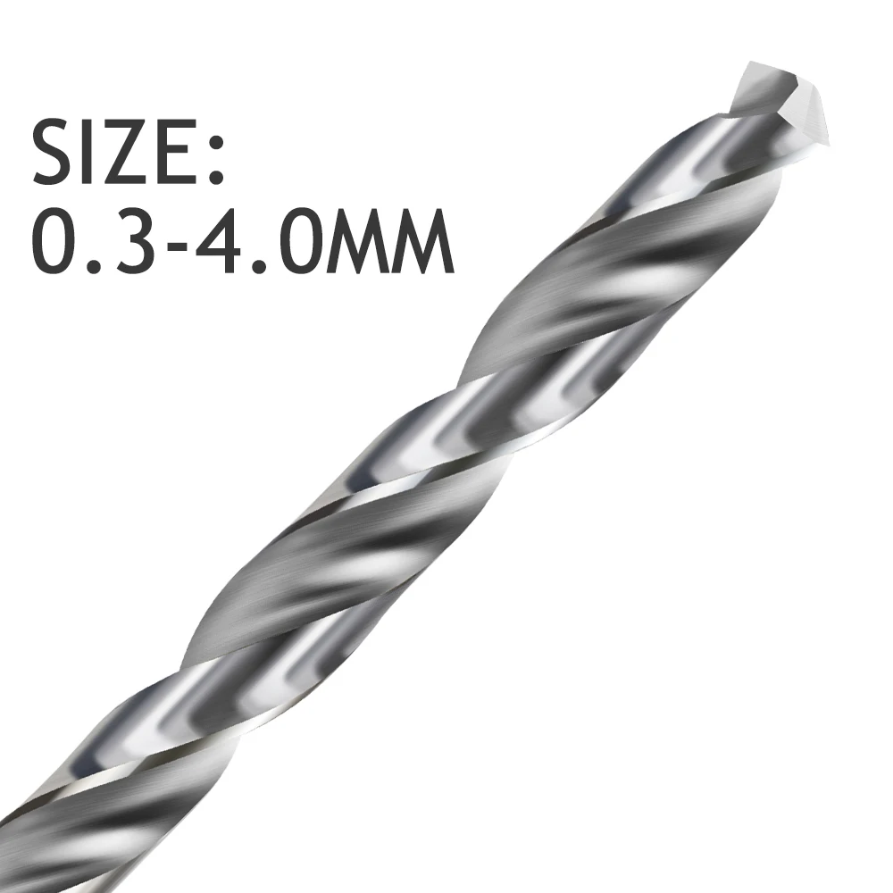 XCAN 10pcs 0.3-4.0mm High Speed Steel Mini Twist Drill Bit Set for Dremel Rotary Tool Wood/Metal Hole Cutter
