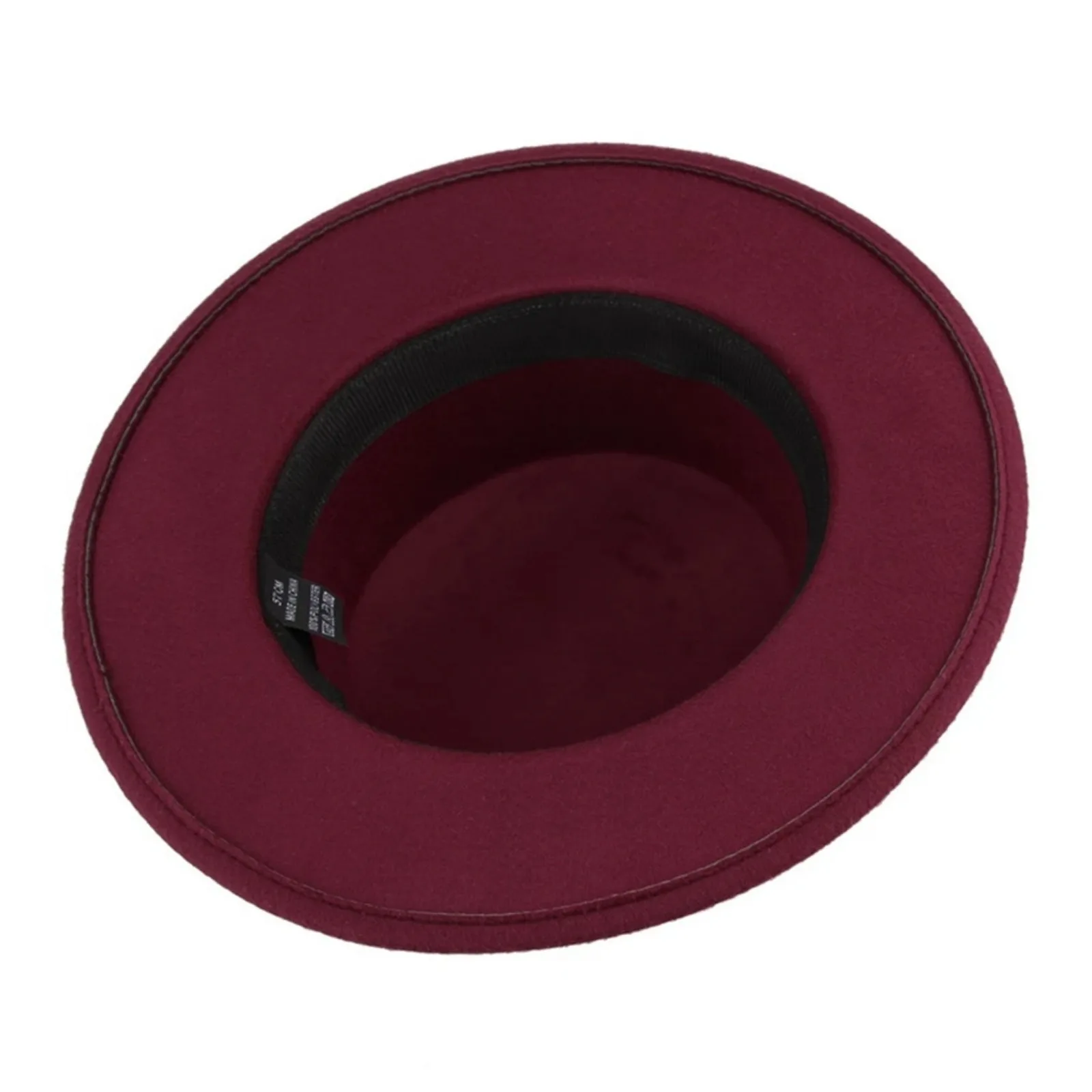 New Fashion Women Men Unisex Wide Brim Panama Hat Autumn Winter Gentleman Elegant Jazz Church Cap Beige Black Red