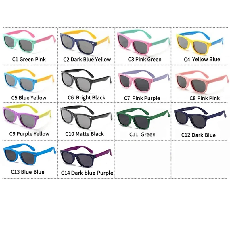 Kids Polarized Sunglasses TR90 Boys Girls UV Protection Sun Glasses Silicone Safety Glasses For Children Baby Eyewear Age 3-12