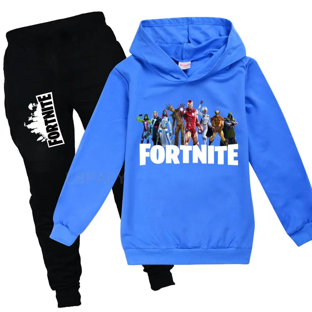 Chándal de FORTNITE para niños, conjunto de Sudadera con capucha pantalones, deportiva para juegos familiares, traje deportivo| - AliExpress