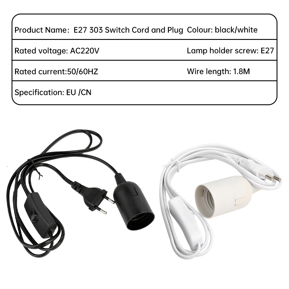 1.8m Power Cord Cables E27 Bulb Socket Base Holder Full Teeth Lamp Base Holder With Switch Wire For Led Bulbs Fixture Hang lamp lamp holder,lamp bulb holder,lamp base