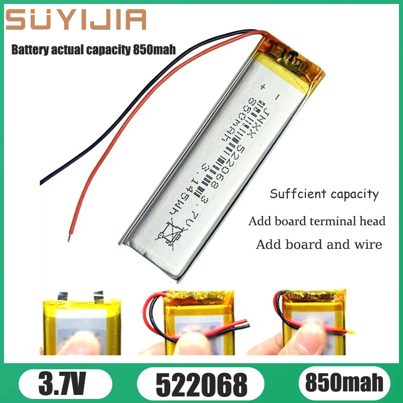

New Original 522068 850mAh Polymer Lithium Battery Electronic Products Small Fan Digital LED Light Rechargeable Lithium Battery