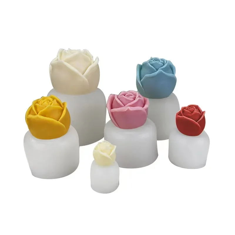 1-2.5 Inches 3D Rose Ball Silicone Candle Mold Diy Flower Chocolate Cake Ice Cube Soap Making Tool Handmade Plaster Resin Mould