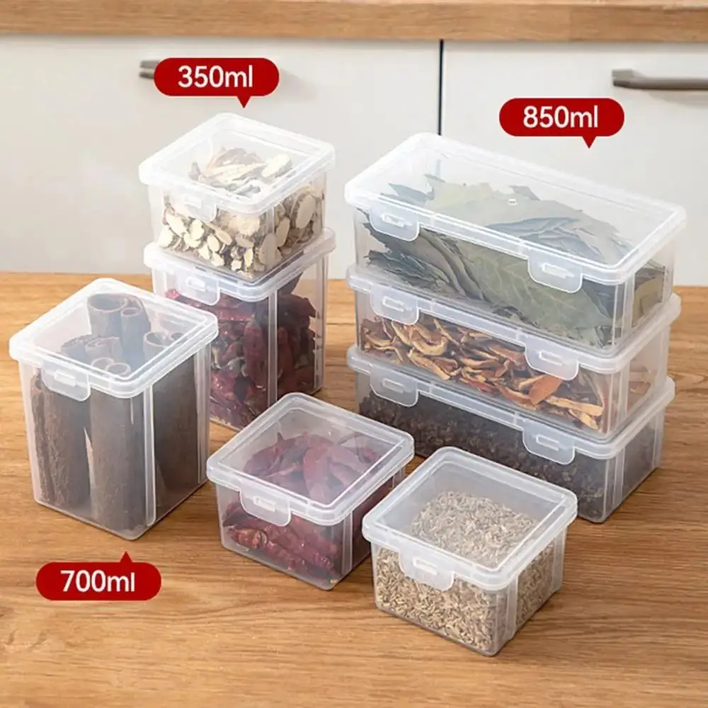 1Pcs 냉장고 식품 신선한 주방 보관 상자 좋은 씰링 투명한 향신료 컨테이너 케이스 보이는 홈 건조 과일 항아리