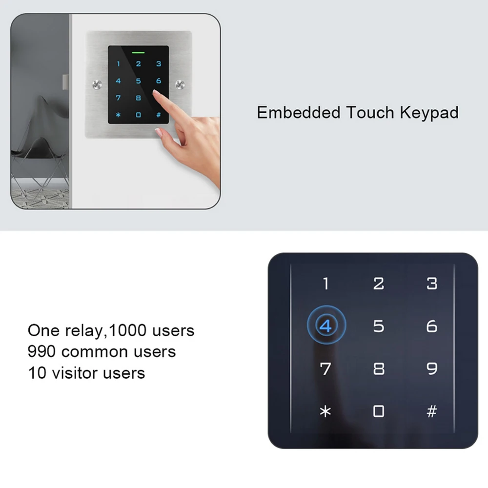 Metal Waterproof Access Control Keypad RFID Card 125Khz Embedded RFID Keyboard Access Control System Outdoor Smart Lock Opner