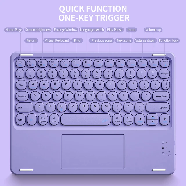 Aigo T100 Bluetooth Wireless Keyboard Rechargeable Touchpad Keyboard For Xiaomi Samsung Huawei Android iOS Windows Mini Keyboard 3