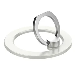 Universal Magnetic Ring Phone Stand - Ultra - Light, Foldable, 360 - Degree Rotatable, Portable Alloy Design (White 1Pc)