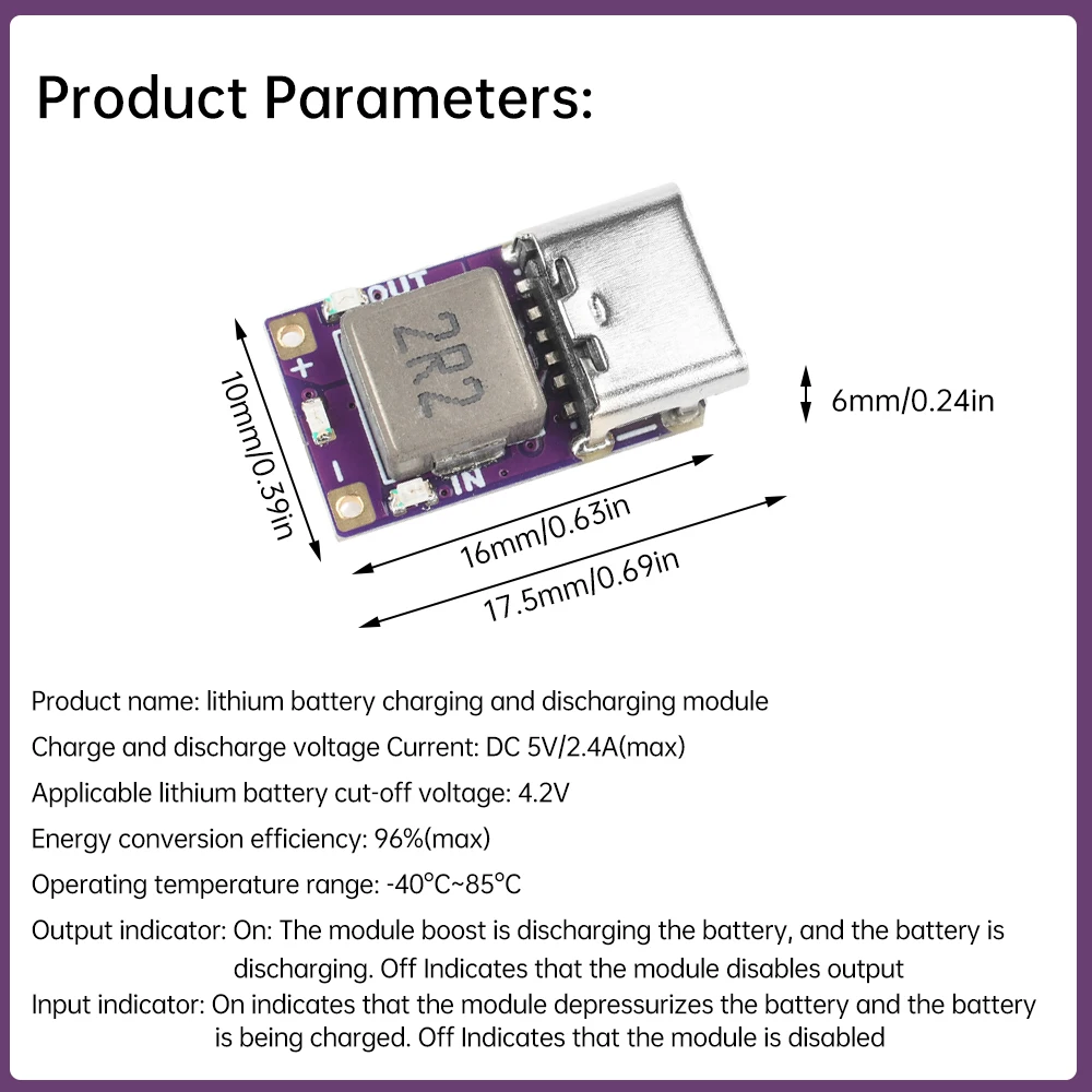 Pocket Battery Module 5V 2A Boost Converter Step-Up Power Module 3.7V 4.2V 18650 Li-ion ...