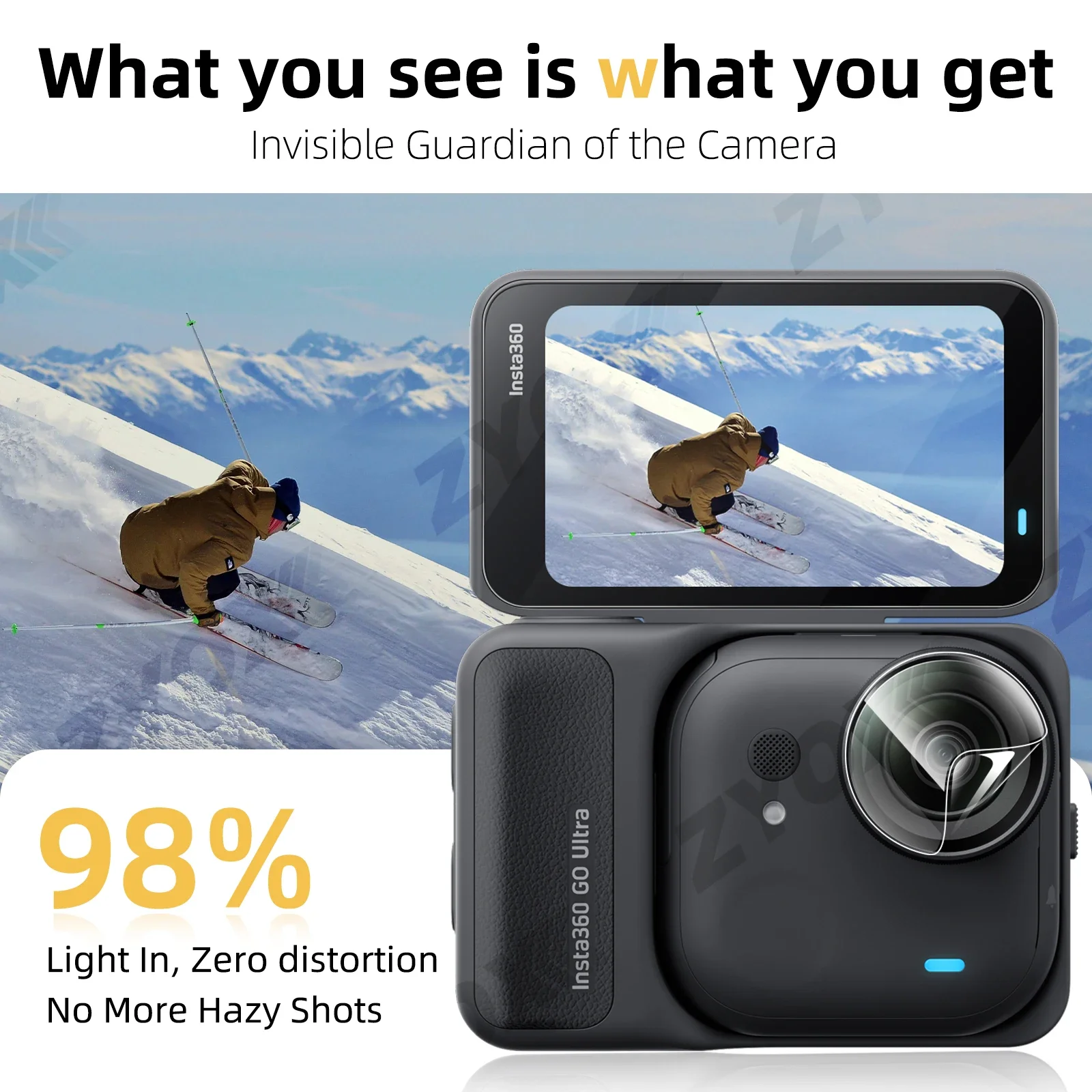 Ultra-HD Tempered 9H Hardness Glass Screen & Lens Protector - Clear, Anti-Scratch Film Accessory